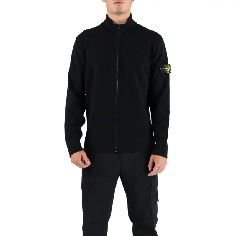 STONE ISLAND Logo Patch Zip Up Cardigan-2