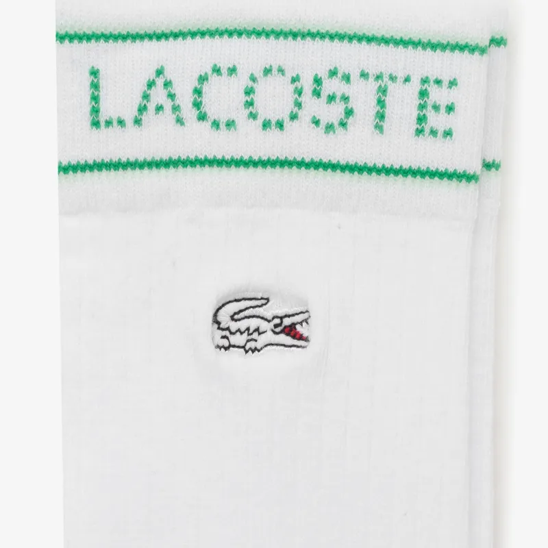 LACOSTE Knee-High Socks Women's 1 Pack White-2