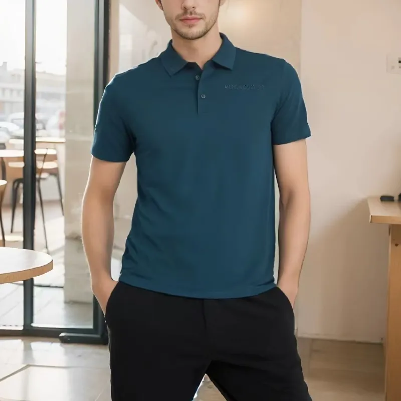 Rock Cloud Polo Shirt Men's Pure Cobalt Blue-2