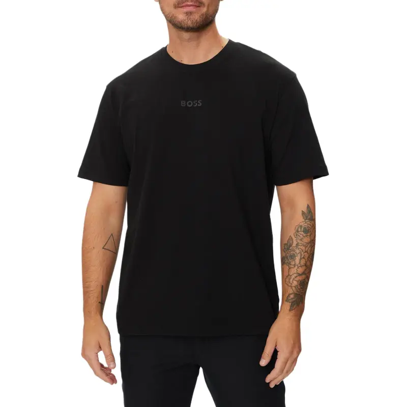 HUGO BOSS Logo Embossed Crewneck T Shirt-2