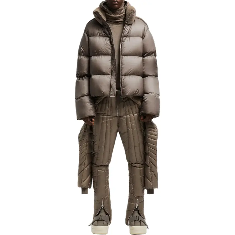 MONCLER GENIUS x RICK OWENS RICK OWENS Co brand FW24 Down Jacket Unisex Taupe-1