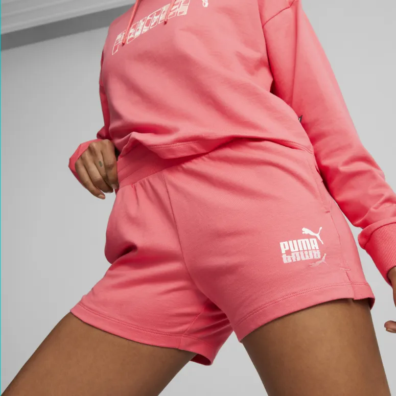 PUMA Summer Splash Sweat Shorts 4' TR Sports Shorts Women's Pink-2