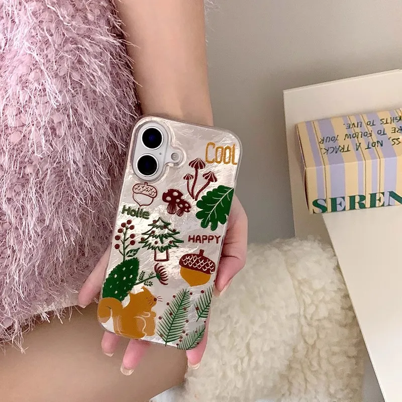 Wei Xin Acrylic Material Double Layer Nut Squirrel Phone Cases Compatible With IPhone 16/15 Pro Max/Apple 13/14 Pro/Max-3