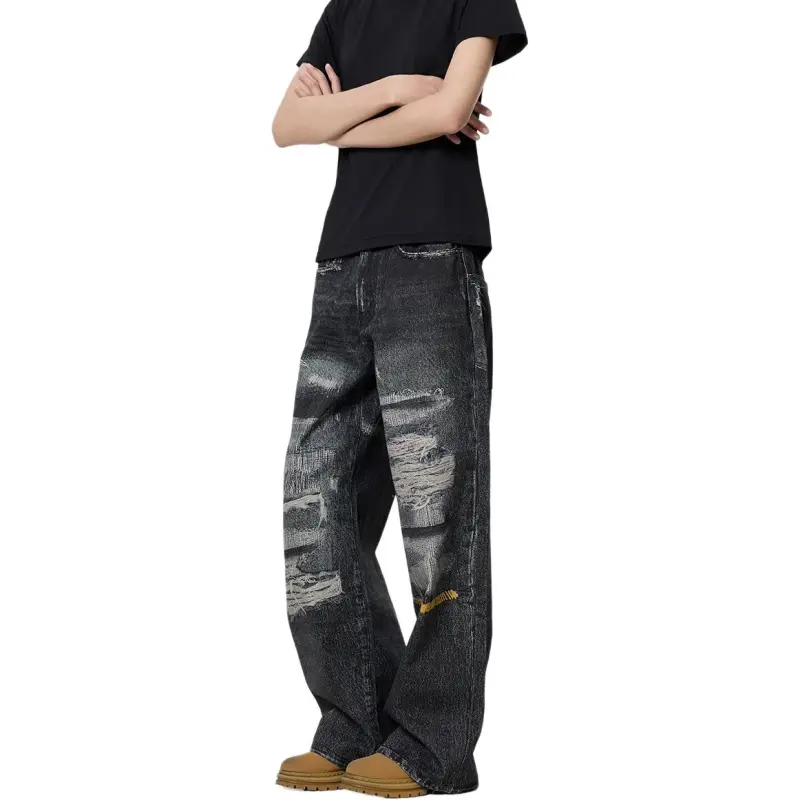 VINMUK Jeans Unisex Black Gray Color-7