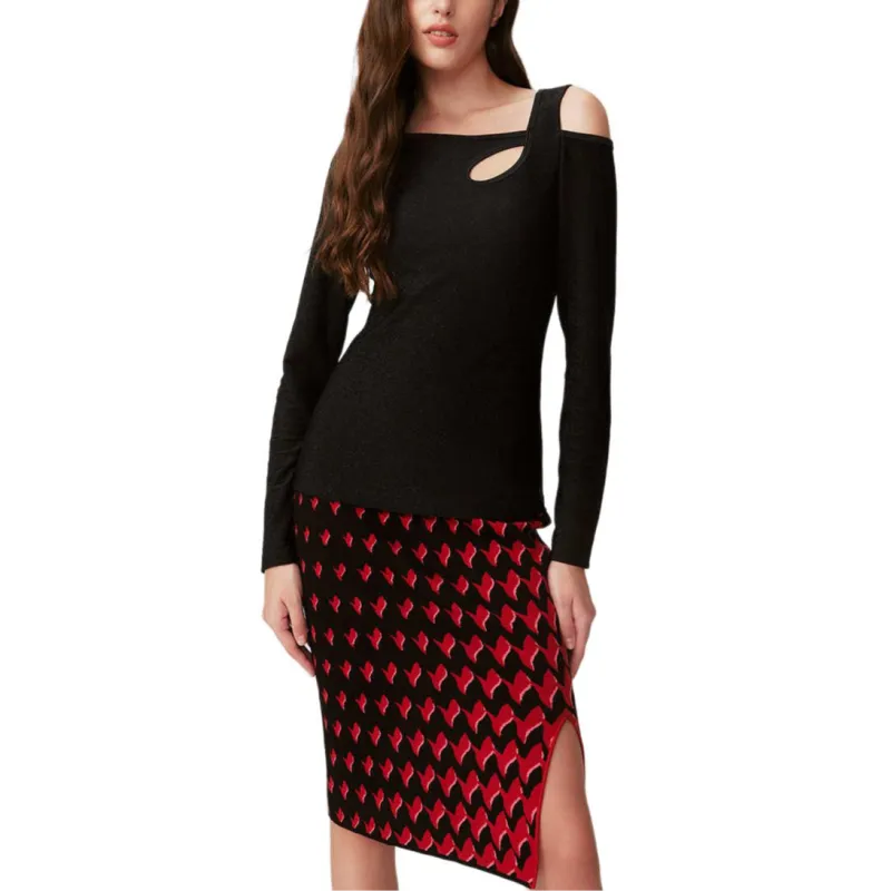 Diane Von Furstenberg SS25 Knit Long Skirts Women's Red-2