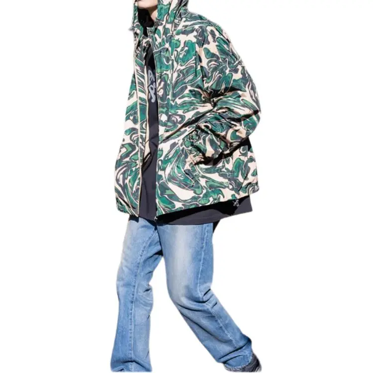 Bape Marbling Camo Bathing Ape Logo Nylon Hooded Jacket-2