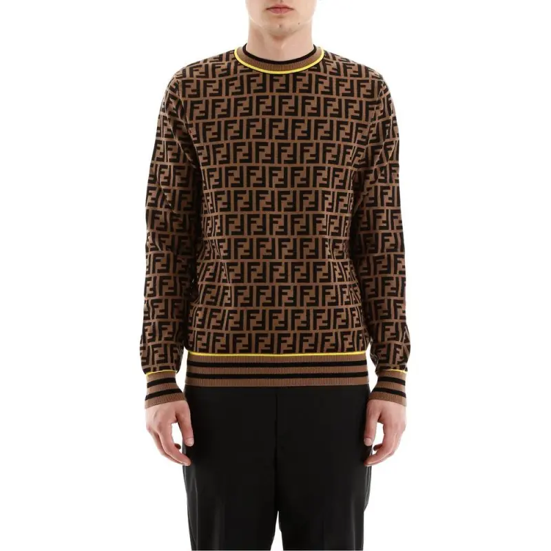 FENDI Sweaters Men Brown-2