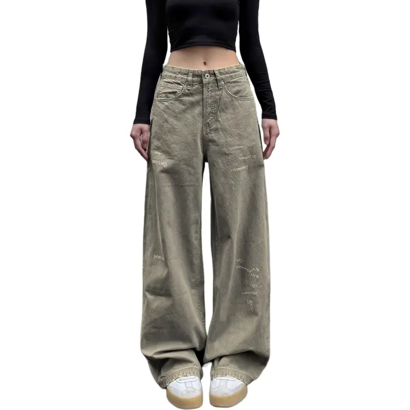 VINMUK Jeans Unisex Mud Gray Green-3