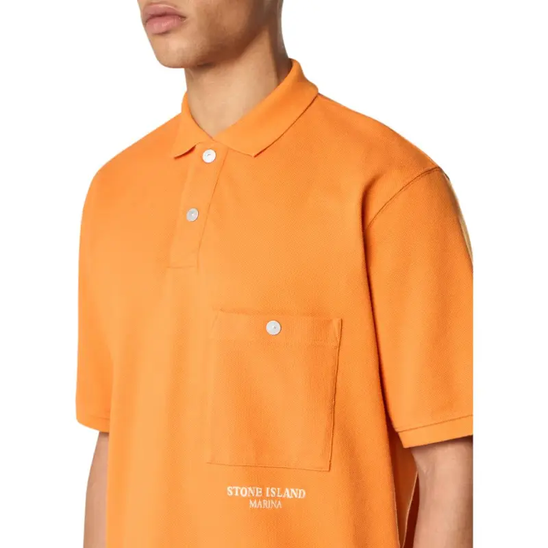 STONE ISLAND Polo Shirts Men Orange-3