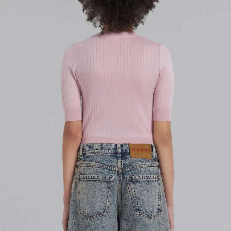 MARNI Logo embroidered Ribbed Jumper-3