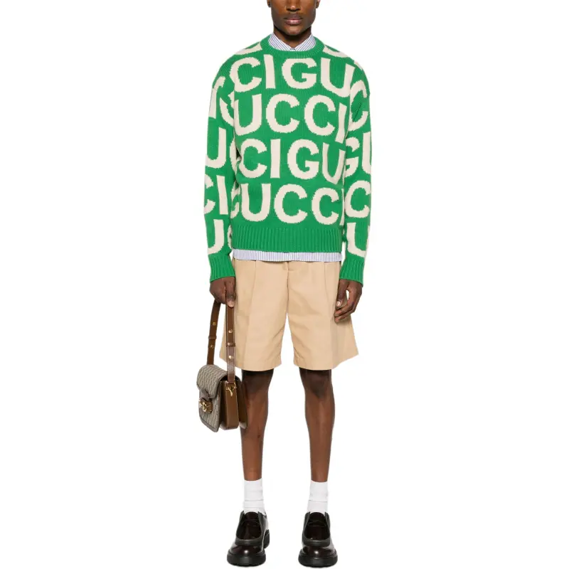GUCCI All Over Logo Intarsia Knit Sweater-3
