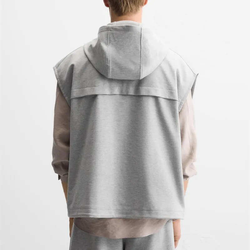 ZARA Vests Men Light Gray-4