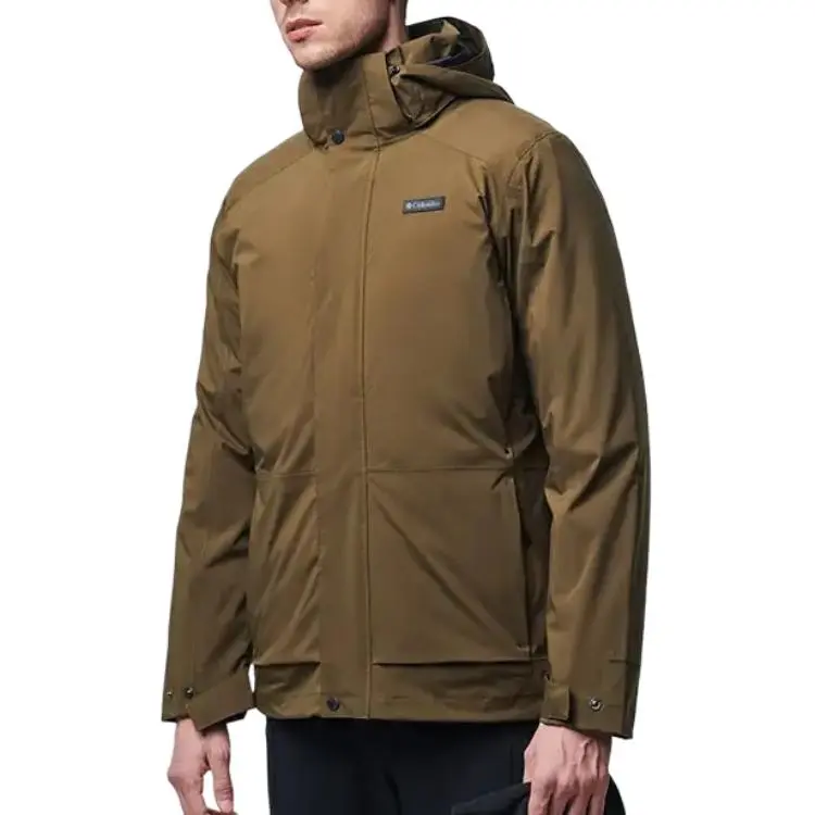 Columbia City Outdoor Collection Water Resistant Warm Heat Reflective Windbreaker Jacket Men's Umber-2