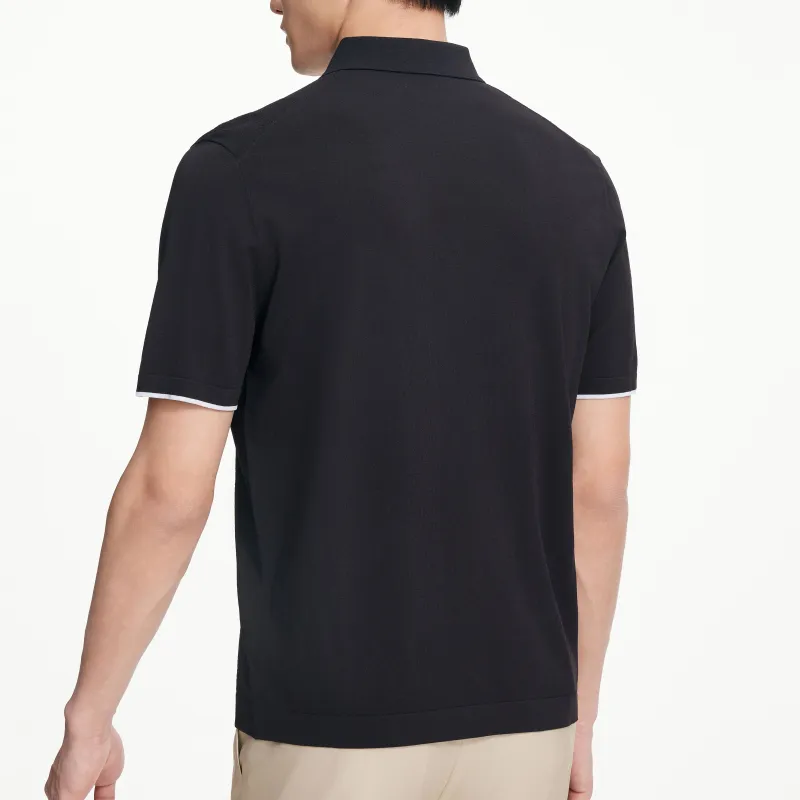 GOLDLION Spring Summer Polo Shirt Men's Multi Specification Dark Brown-4
