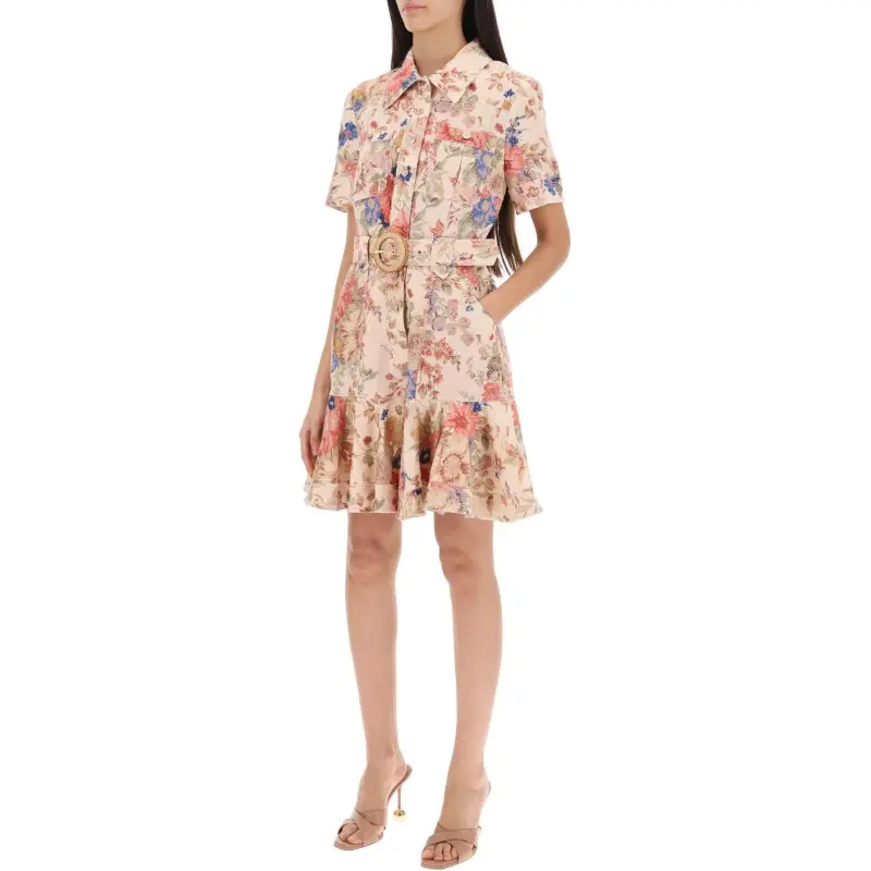 Zimmermann Floral Printed August Belted Mini Dress-2