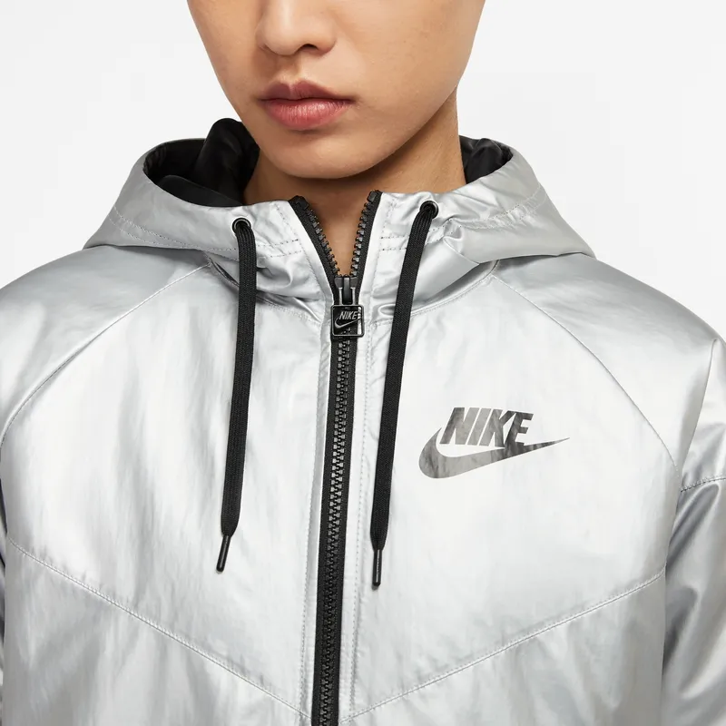 Nike Jackets Women's Metallic Silver/Black-3