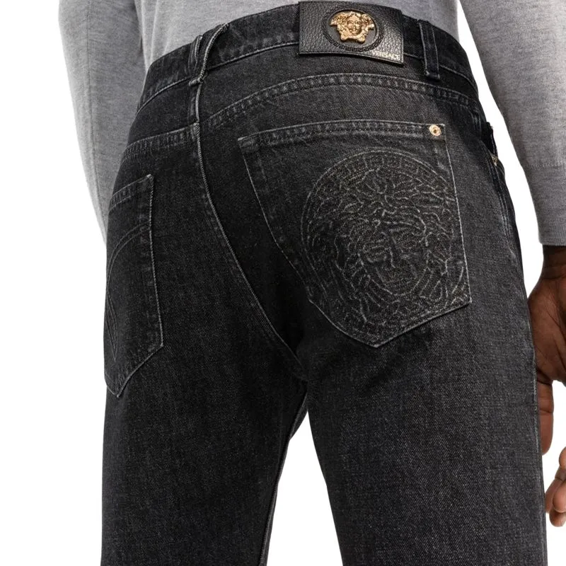 VERSACE Tapered Denim Jeans-4