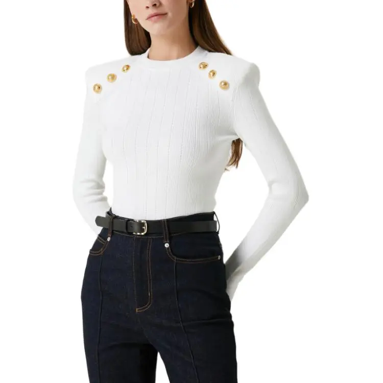 BALMAIN Fine Knitted 6 Button Jumper-3