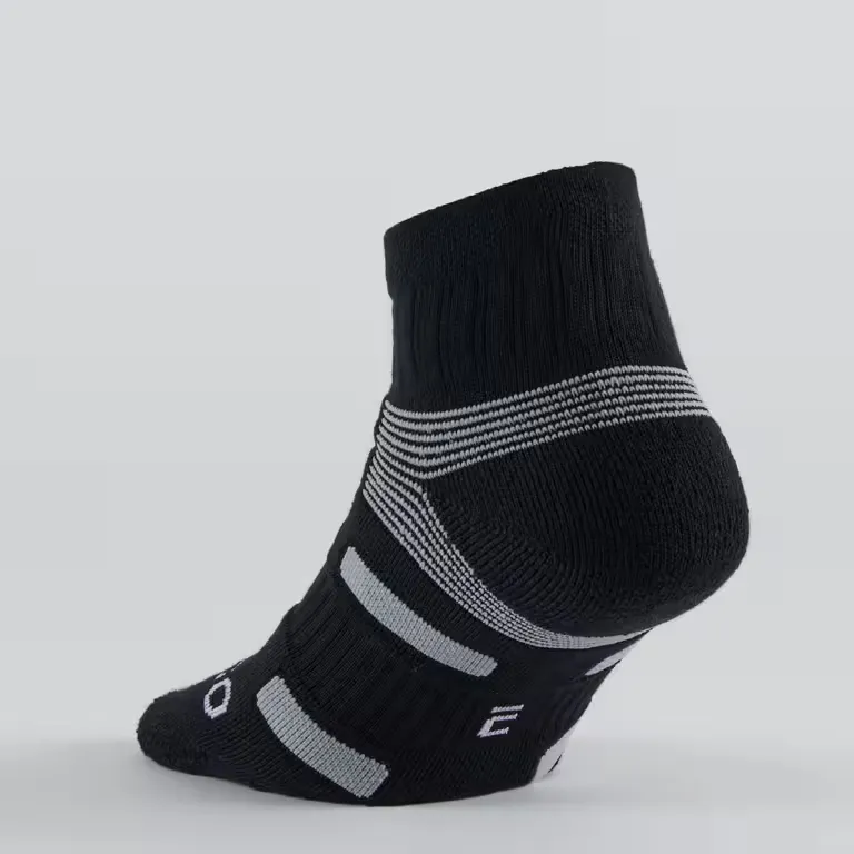 DECATHLON Mid Calf Socks Unisex 3 Pack Black-1