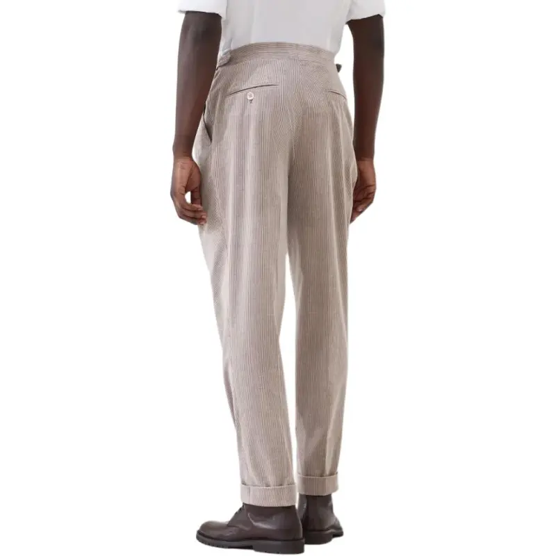 Brunello Cucinelli SS25 Suit Trouser Men's Beige-3