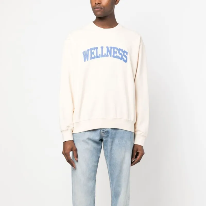 SPORTY & RICH Wellness appliquÃ© Cotton Sweatshirt-4