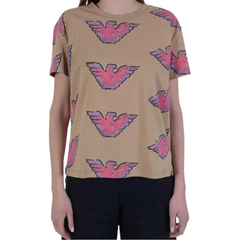 EMPORIO ARMANI Drop Shoulder Sleeve T Shirt Women's Multicolor-4