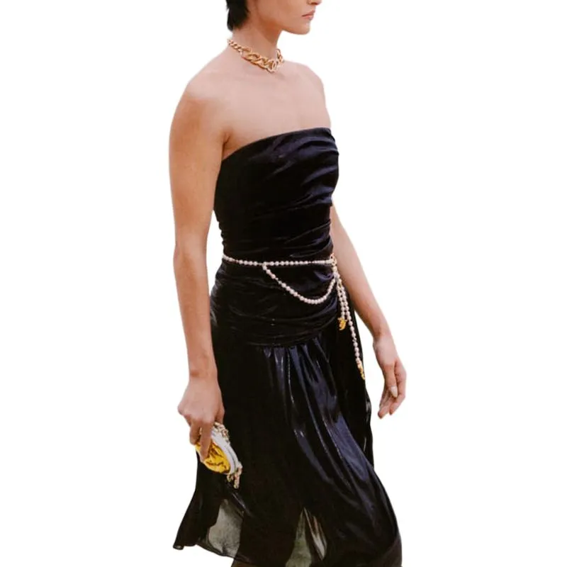 CHANEL Sleeveless Dresses Women's Black-2