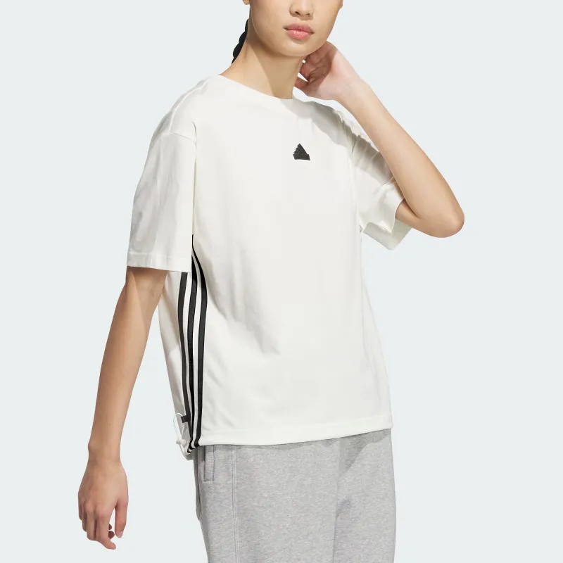 Adidas Dance Drop Shoulder Sleeve T Shirt Women's Jade White-2
