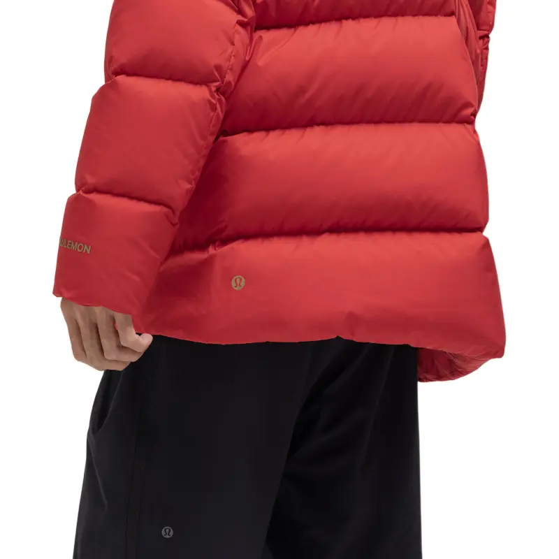 Lululemon Wunder Puff Series Down Jacket Men's Dark Red/Outer Drifting Red Mixed Color-4