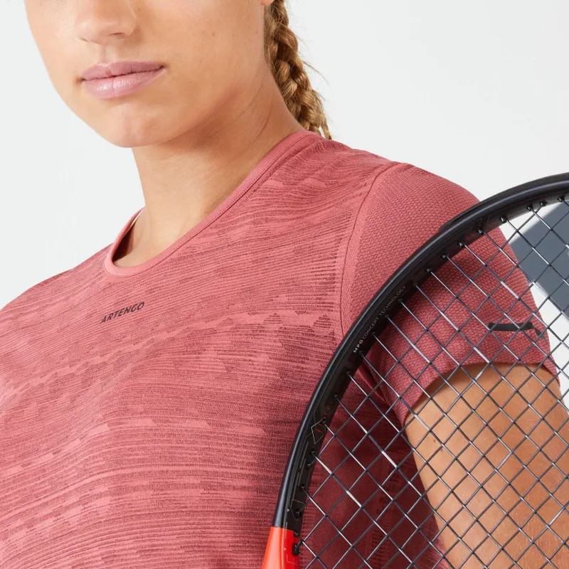 DECATHLON ARTENGO Tennis Tops Women's Dark Pink/Deep Burgundy-4