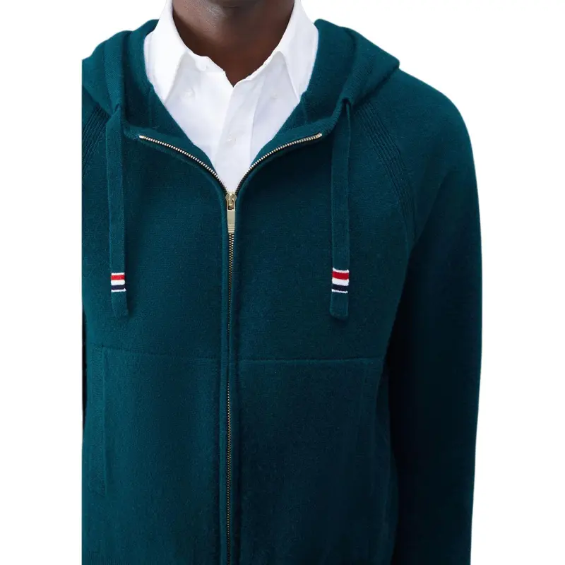 THOM BROWNE Cashmere Knitted Zip up Hoodie-3
