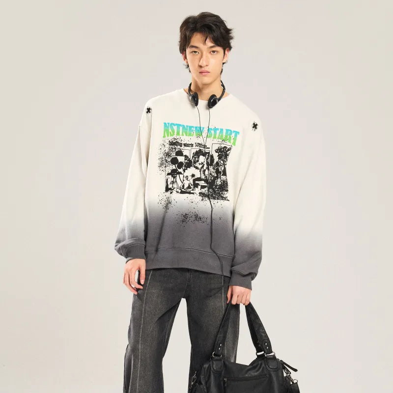 NSTNEW START Sweatshirts Unisex Gradient Gray-4
