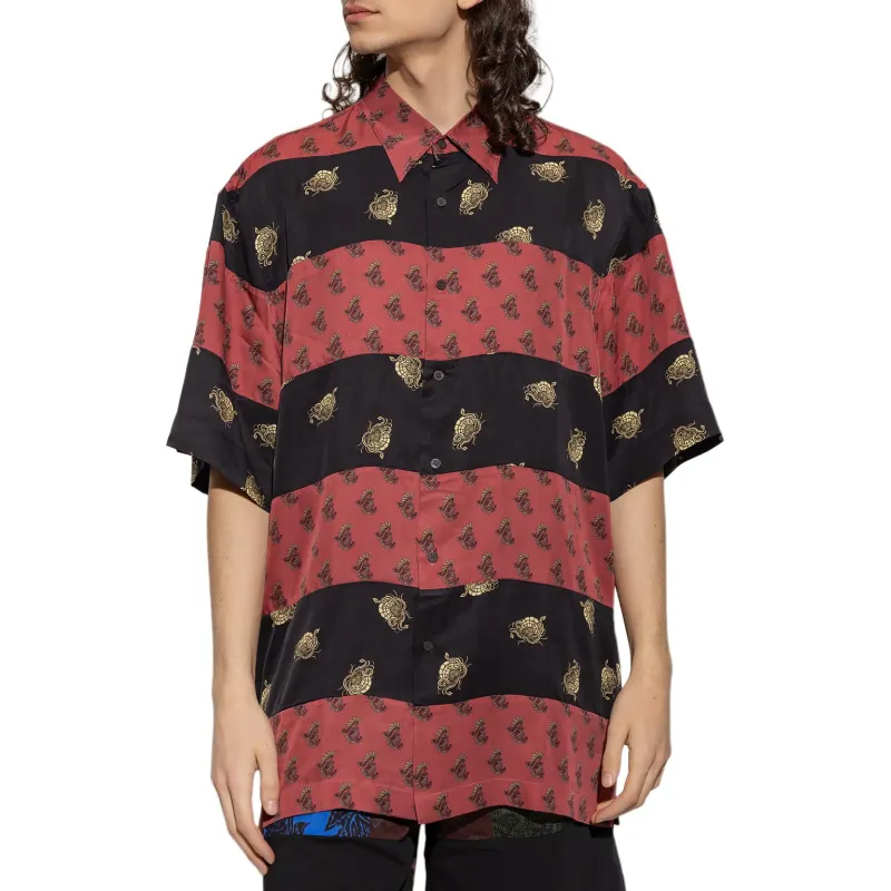 DRIES VAN NOTEN Graphic Printed Striped Shirt-3