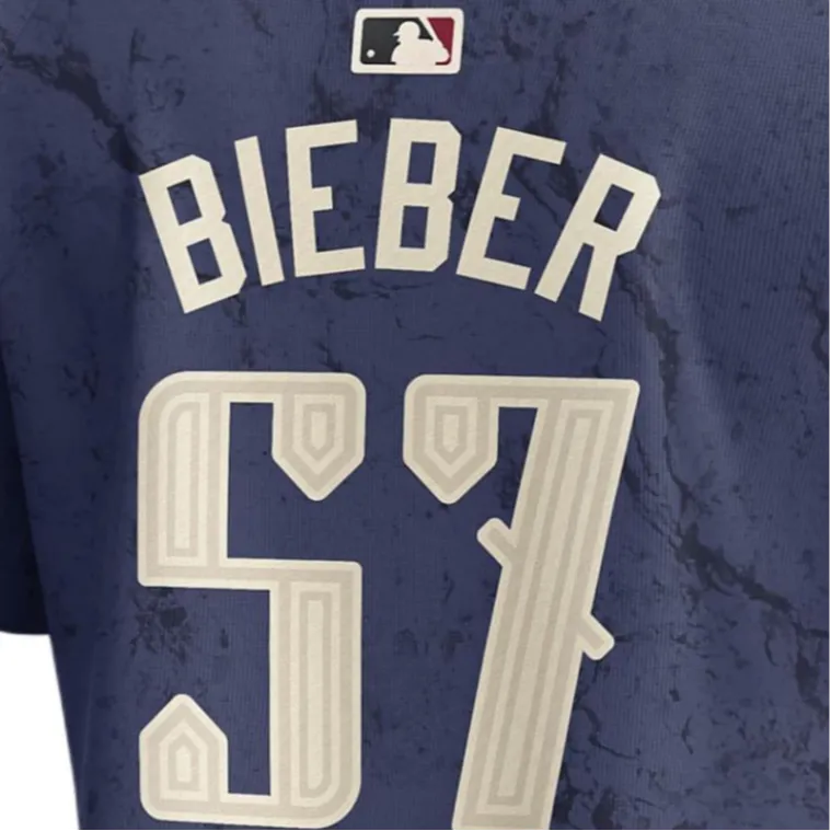 Nike x MLB Shane Bieber Cleveland Guardians City Connect Baseball Jacket Women's Marine Blue-3