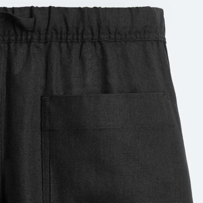 ZARA Casual Pants Men Black-4