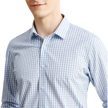 FIRS Long Sleeved Shirts Men's Blue And Green Plaid