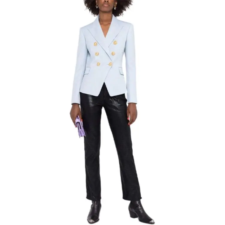 BALMAIN FW21 Business Suit Coat Women's Light Blue-1