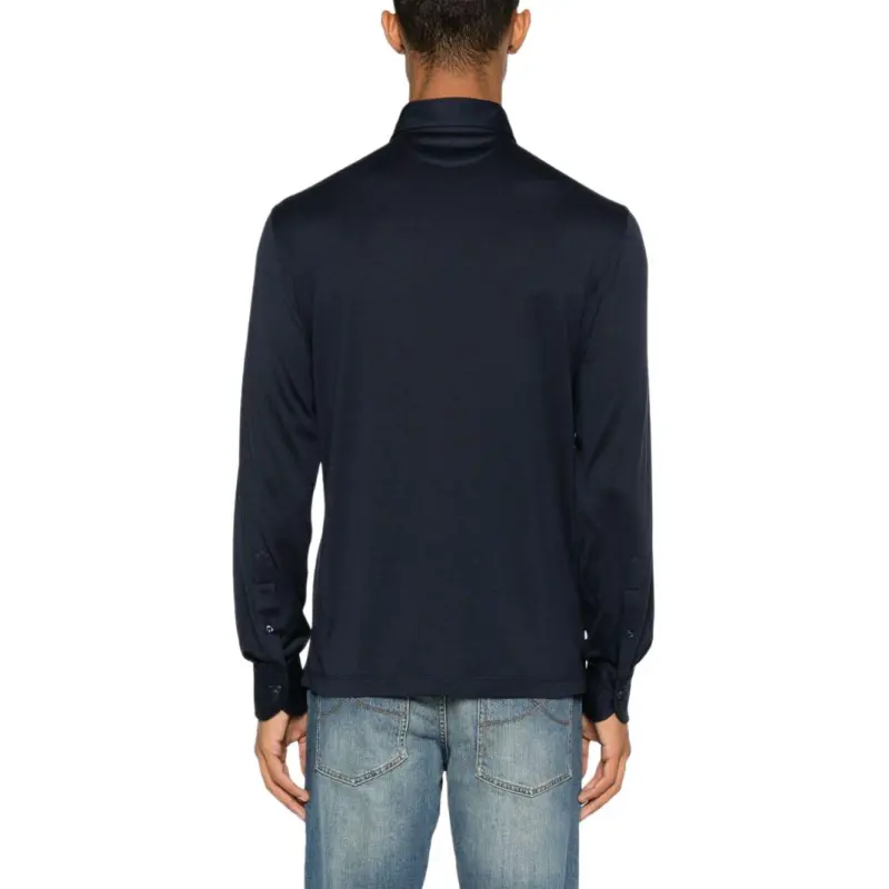 Brunello Cucinelli Long Sleeved Straight Hem Polo Shirt-4