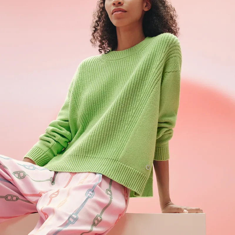HERMES SS23 Cashmere Sweater Women's Green-1