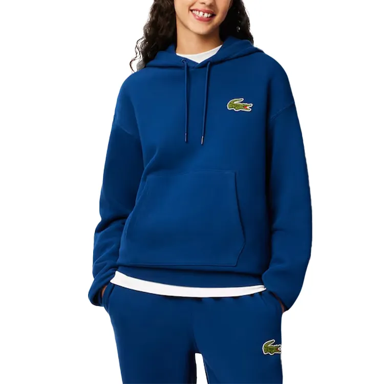 LACOSTE Loose Fit Badge Hoodie-1