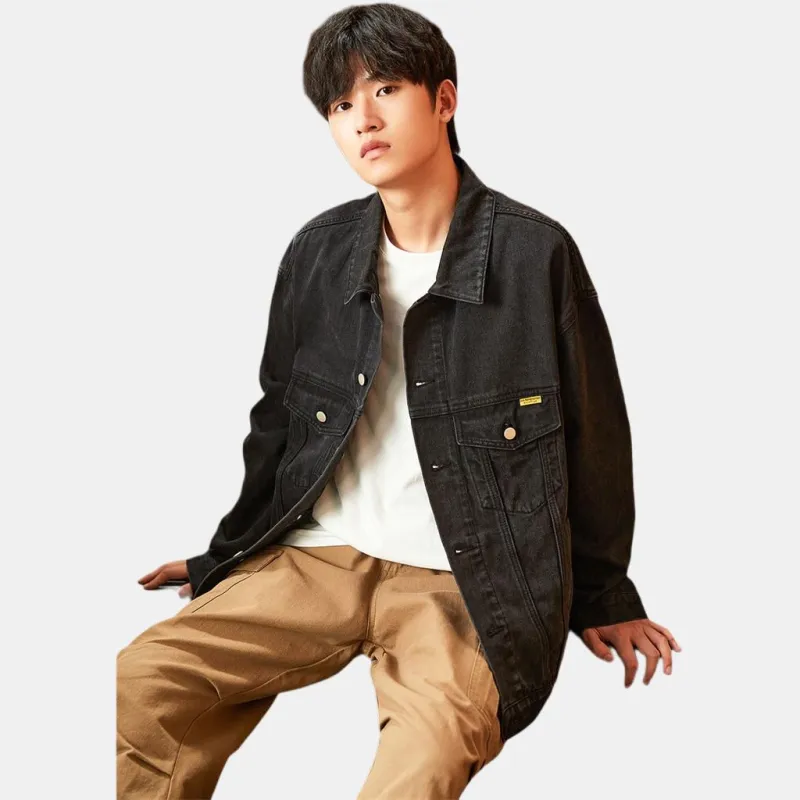 Tonlion Denim Jacket Men's Carbon Black-3