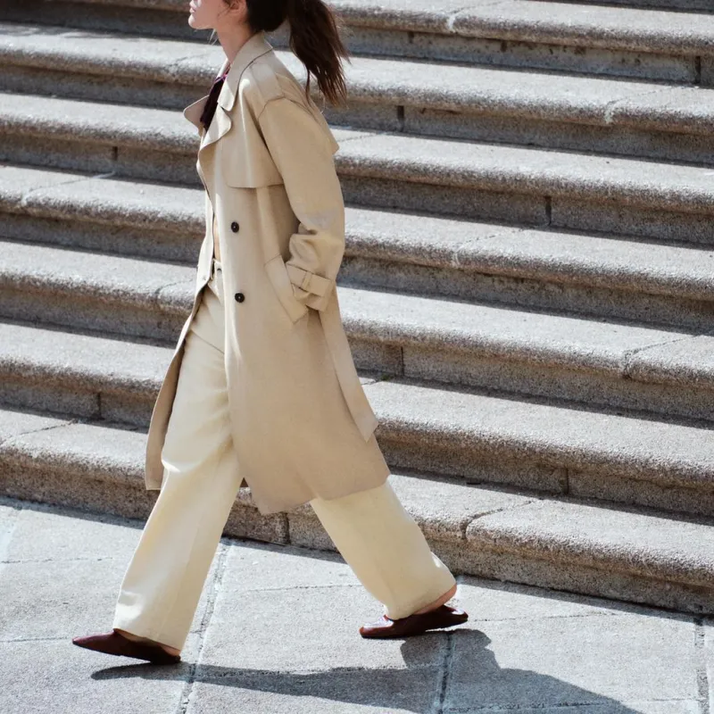 ZARA Trench Coat Women's Light Camel-2
