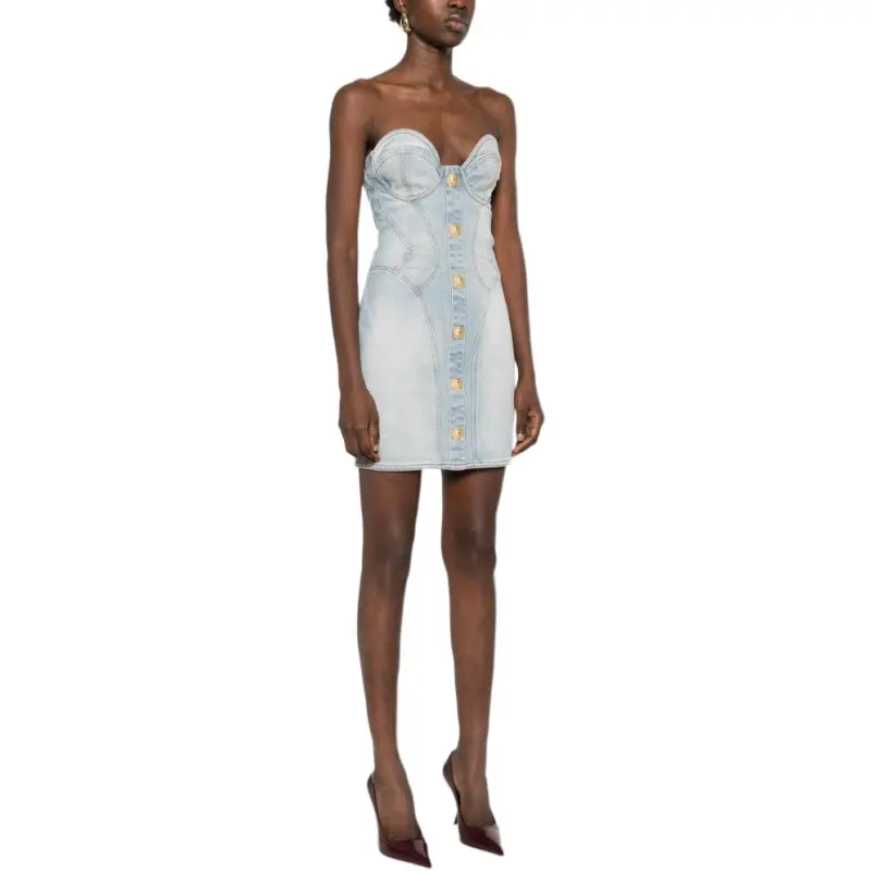 BALMAIN Denim Mini Dress-3