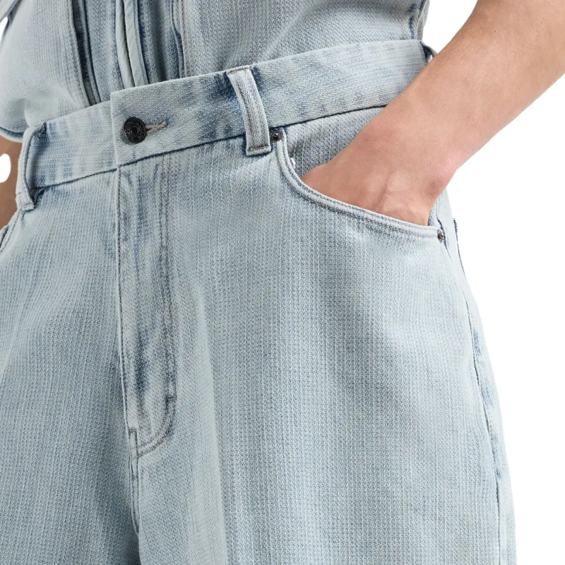 EMPORIO ARMANI Five pocket Denim effect Dobby Fabric Bermuda Shorts-5
