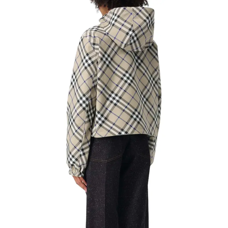 Burberry Checked Hooded Zip Up Reversible Jacket-3