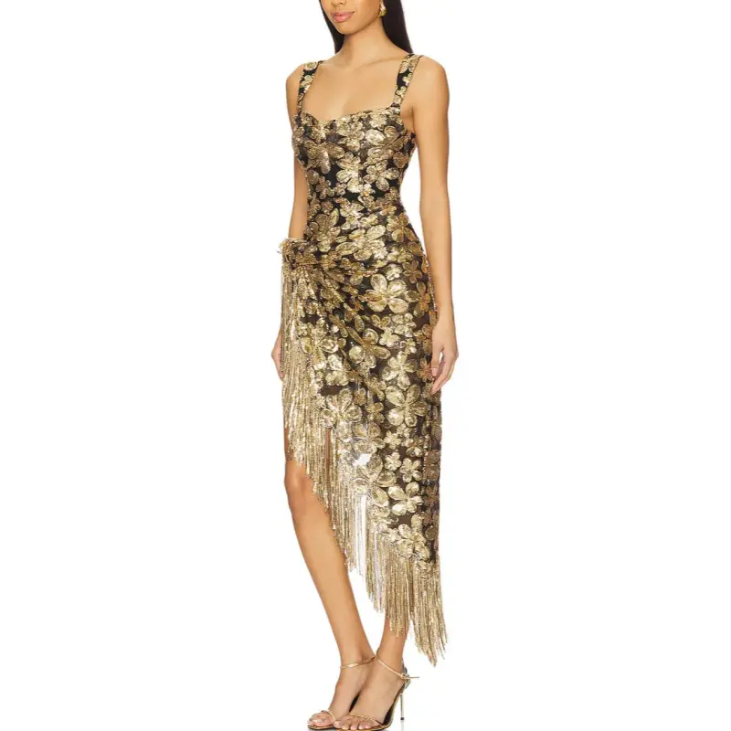 FOR LOVE & LEMONS Sleeveless Dress Women's Gold-2