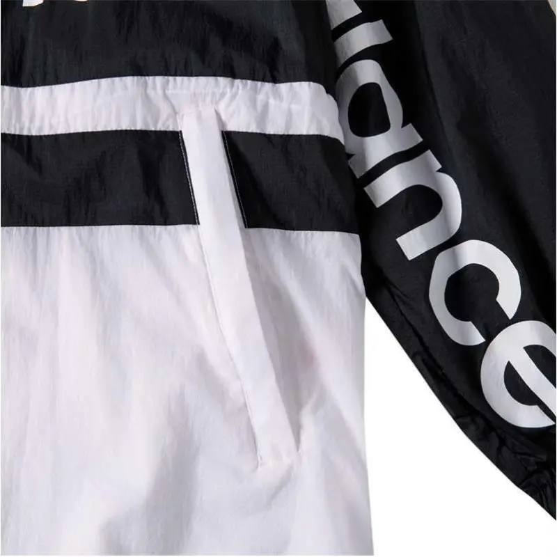 New Balance Windproof Breathable Wear Resistant Windbreaker Jacket Unisex Black White-1