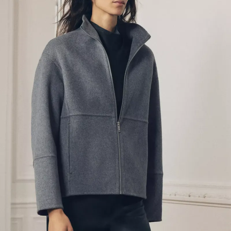 ZARA ZW Series Jackets Coats Women's Gray Mudstone Gray-4