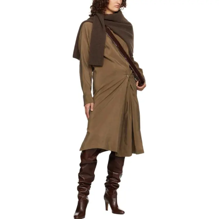Lemaire Long Sleeved Dress Women's Tawny-3