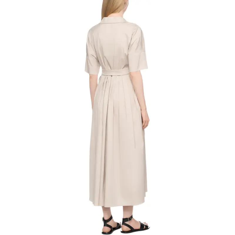 'S MAX MARA Short Sleeved Dress Women's Beige-4